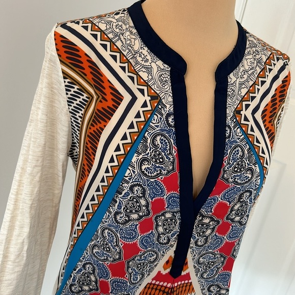 Anthropologie Tiny Aztec Mixed Media Top - Picture 5 of 8